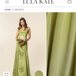 Lula Kate Green Satin Beckett Gown